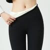 Pantalones negros de tiburón de látex para mujer, ropa exterior de otoño 2023, nuevos pantalones ajustados de lápiz con forro polar, cintura alta, elásticos, pantalones negros pequeños
