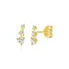 Pendientes Versátiles Geométricos de Metal Latón Clásico Incrustados con Diamantes, Accesorios de Pendientes Pequeños Personalizados Más Vendidos de Amazon para Mujeres