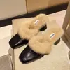 Pantuflas Mullidas para Mujer de Exterior con Tacones Altos Invierno 2026 Elegantes de Nuevo Estilo Tacón Grueso Forradas de Felpa Punta Cerrada Talla Grande Mocasines