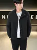Jaqueta Casual Masculina para Primavera e Outono, Casaco com Gola Reversível, Jaqueta Corta-vento Versátil e na Moda para o Trabalho, Jaqueta de Marca de Moda Masculina, Suporta Impressão