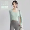 Conjunto de Roupas de Yoga de Alta Qualidade para Mulheres, Top Esportivo, Manga Longa Ajustado Emagrecimento Treinamento de Corrida Pilates Roupas de Fitness para Primavera