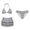 Nuevo traje de baño para mujer con un toque de alta gama, cuadros retro americanos, bikini de tiro alto adelgazante para chica hot para aguas termales y vacaciones