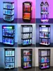 Bar gabinete de vino con luz LED KTV estante de tres niveles para champán y licor estante de exhibición de vino tinto torre de champán estante de vino iluminado