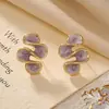 Aretes Irregulares Franceses de Gota de Aceite Estilo Dulce Crema Aretes de Botón Florales Personalidad Moda Trendy Aretes Versátiles Mayoreo