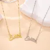 Collar de Corazón con Carta de Amor Full Diamante para Mujer, Colgante de Diseño de Nicho de Lujo Ligero, Cadena para Suéter de Acero de Titanio