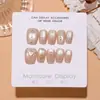 Coleção Outono e Inverno da celebridade da internet T923: Dicas de Unhas Deusa da Lua Gradiente Ultra-Curto Rosa Nude Olho de Gato Folha de Ouro 3D Luxo Leve Suave e Iluminador para a Pele Estrela e Lua