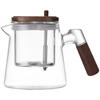 Tetera Mango Nogal Nuevo Forro de Vidrio Filtro de Una Tecla Separación Té Agua Tetera Resistente a Altas Temperaturas