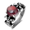 Anillos de Pareja Retro Distressed Oscuros de Moda Transfronterizos Europeos y Americanos con Incrustaciones de Diamantes Rubí Rosa de 10 mm Versátiles al por Mayor para Mujeres