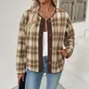 Comercio Exterior 2026 Otoño e Invierno Nueva Ropa para Mujer Europea y Americana Cuadros Melange Chaqueta Cardigan Casual Transfronterizo Chaqueta Corta Top