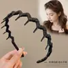 Diadema Negra Brillante para Mujeres Aplanamiento de Frente Alta Cabello Diadema para el Cabello No Aprieta la Cabeza Especial para Lavado de Cara Pinza para el Cabello Uso Diario Exterior Tocado de Temperamento