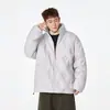 Chaqueta de Algodón para Hombre Estilo Americano de Invierno con Cuello Alto Diseño Versátil de Moda Estilo Pareja Cálida Moda Color Sólido Tallas Grandes Ropa de Abrigo