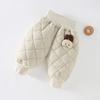 Pantalones de Algodón Gruesos Forrados de Felpa para Bebé Otoño e Invierno Pantalones Jogger para Bebé Niños Niñas Pantalones con Puño Pantalones Largos para Bebé