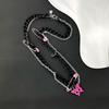 Gargantilha Choker de Couro Europeia e Americana Transfronteiriça com Pingente de Cruz Estilo Fashion Punk Doce Cool Personalidade Corrente para Clavícula Tendência Acessórios de Colar Cool