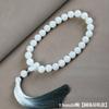 Cadena de mano de raíz de Bodhi de jade blanco natural para hombres y mujeres, vintage, con borla de loto, colgante para coche, joyería Wenwan