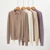 Suéter de Cachemira para Mujer 100% Cachemira Pura Nuevo Cuello Polo Color Sólido Informal de Punto Suéter Cálido