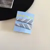 Um Par de Presilhas de Tecido Xadrez Azul para Primavera e Verão, Estilo Coreano Simples Versátil para Franja, Presilhas Laterais de Cabelo, Acessórios de Cabelo