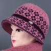 Chapéu Balde Tricotado de Lã de Coelho para Mulheres de Meia-Idade e Idosas para Outono e Inverno, Chapéu de Vovó, Gorro Feminino Forrado com Lã