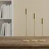 Portavelas de Hierro Forjado Retro Francés Adorno Cena a la Luz de Velas Negra Ambiente Decoración Mesa de Comedor Lujo Ligero Portavelas
