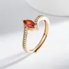 Nuevo Anillo de Celebridad de Internet en Vivo Exquisito Granate Natural Chapado en Plata 925 Anillo de Joyería Electrochapado en Oro Real