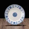 Juego de vajilla Fushou transfronterizo olla azul tetera Wufu Wanshou cuenco sancai tapa para té perfumado cuenco para arroz plato de arroz con palabras