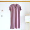 Camisón con almohadilla en el pecho para mujer, verano, cuello en V, holgado, talla grande, sujetador sin aros sin costuras, se puede usar fuera, ropa de casa para mujer