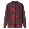 Roupas para mulheres de meia-idade e idosas casaco suéter de inverno mãe tricô com forro de fleece roupas para idosos cardigã quente top