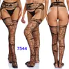 Medias de Rejilla con Tirantes Transfronterizas Alta Elasticidad Pantimedias Sexy sin Entrepierna Malla Fina para Mujer 7528 Tentación Sexy