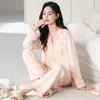 Pijamas Mais Vendidos para Mulheres 2026 Novo Outono Primavera Algodão Puro Casual Manga Longa Tamanho Plus Estampado Roupa de Casa Pode Ser Usado ao Ar Livre