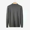 Suéter de Punto de Color Sólido de Cuello Alto Medio Nuevo Otoño e Invierno 2024 Transfronterizo Suéter Pulóver para Hombre y Mujer Suéter de Punto para Pareja Camiseta Interior