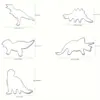 Dinossauro 5 peças aço inoxidável molde de biscoito molde animal dinossauro impressão de bolo