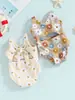 6-12M,12-18M,18-24M,2-3Años3-4Años traje de baño de una pieza para niños con flores brillantes