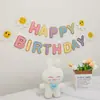 Bandera de feliz cumpleaños decoración de fiesta diseño de escena niño y niña de un año accesorios para fotos infantiles bandera colorida