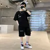 Conjunto de Manga Corta para Niños 2026 Nuevo Verano Waffle Infantil Casual Moderno Dos Piezas Atuendo de Verano para Niños Mayores
