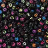 4X7 Cuentas de Letras Inglesas Coloridas Mixtas Cuentas Luminosas Redondas Planas Material para Pulseras Hechas a Mano DIY Accesorios de Cuentas Sueltas