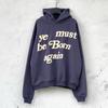 Suéter largo com estampa de espuma KANYE CPFM rebirth moda americana de rua KANYE moletom com forro de fleece masculino INS