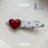 Pinza para el pelo de lunares corazón rojo de Angola, pinza de pico de pato de alta gama, pinza lateral para flequillo coreano, accesorio para el pelo femenino