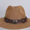 Sombrero Transfronterizo Cabeza de Vaca Cinturón Decorativo Estilo Étnico Retro Cuero PU Remache Cinturón Tejido a Mano Accesorios para Sombrero Vaquero