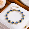 Pulseras de acero inoxidable con circonita cúbica estilo europeo y americano, joyería de lujo ligera para mujer, pulseras de acero de titanio que no se decoloran, joyería popular transfronteriza