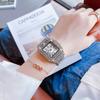 Reloj de Moda para Mujer Shi Gao Dika con Estrellas de Diamante Esfera Cuadrada Reloj de Mujer con Diamantes Correa de Acero de Temperamento