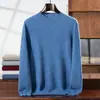 Suéter Masculino de Caxemira Gola Alta Meia Outono/Inverno Lançamento Novo Pulôver Cor Sólida Camada Base Tricô Roupa Íntima Solta Simples