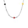 Collar de Cuentas Arcoíris para Mujer, Sencillo y Elegante para Usar en Capas, Cadena Elegante para Clavícula para el Trabajo, Cadena de Suéter de Nicho de Moda