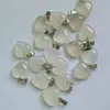 Colgante de corazón de amatista con piedra natural de 15 mm, ideal para hacer collares, pendientes y joyas de corazón.