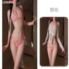 Lingerie Sexy, Pijamas, Tentação de Corpo Molhado, Biquíni, Blusa de Três Pontos Transparente, Traje de Cama Apaixonado para Não Tirar, Desejo Puro