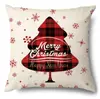 Funda de almohada navideña Transfronteriza Amazon Decoración del hogar Estilo europeo Lino sintético Funda de cojín para sofá Funda de almohada para vacaciones de Navidad