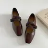 Zapatos Mary Jane poco profundos de tacón grueso estilo ballet para aumentar la altura para mujer, nuevo 2026, versátiles de estilo francés vintage, adecuados para combinar con faldas