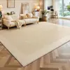 Alfombra para Sala de Estar, Lavable y Limpiable, Estilo Vintage Crema, Lujo Ligero Francés, Alfombrilla de Piso para Sofá de Dormitorio de Gama Alta, Cobertura Completa de Área Grande