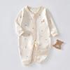 Mameluco de bienestar para bebé primavera y otoño ropa para recién nacido algodón puro sin costuras pijama de cuatro estaciones romper exterior romper