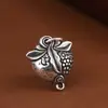 Ciervo Dorado Rey 990 Plata Pura Estilo Vintage Colgante de Cuerda Trenzada DIY Hecho a Mano Accesorio de Plata Granate Producto Nuevo