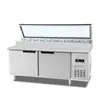 Mesa Espalhadora de Pizza Refrigerada a Ar Comercial Personalizada, Mesa Display de Pesca de Saladas e Frutas, Freezer Refrigerado para Conservação de Frescos, Água para Chá de Leite