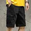 Pantalones Cortos de Trabajo de Verano con Múltiples Bolsillos para Hombre, Pantalones Casuales Sueltos de Longitud Media, Pantalones de Pierna Recta de Longitud Media, Pantalones Cortos de Moda de Longitud Media